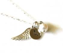 wedding photo - Angel wing Jewellery - Angel wing Necklace - Wings Necklace - Bridesmaid gift - Bridesmaid jewellery