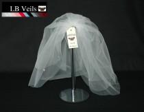 wedding photo - Designer Wedding Veil Bouffant  2 Tier Crystal diamante and Pearl Flowers Any Length or Colour LBV39s LB Veils