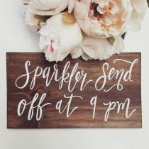 wedding photo - Rustic Wedding Sign, Sparkler Send Off Sign, Farewell Sign, Wooden Wedding Sign 
