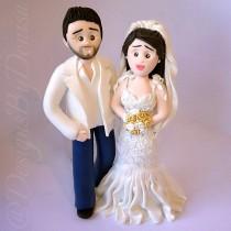 wedding photo - Personalized Wedding Cake Topper Figurines Bespoke Wedding Figurines Cake Toppers Made to Custom Customized Cake Toppers Clay Cake Toppers