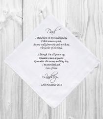 wedding photo - Personalised Father of the Bride Handkerchief Customised Personalized Customized Printed Wedding Gift Favor