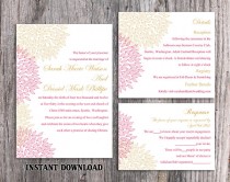 wedding photo -  Wedding Invitation Template Download Printable Wedding Invitation Editable Pink Invitations Floral Invitation Gold Invitations Invites DIY