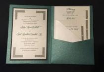 wedding photo - Irish Green Celtic Wedding Invitation - A7 Pocket Folded