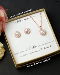 wedding photo - PEARL ,Bridesmaid Gift, Bridesmaid Jewelry Set, Bridesmaid Earrings, Necklace earrings Set,Personalized Bridesmaid Gift, Wedding Jewelry Set