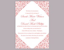 wedding photo -  Wedding Invitation Template Download Printable Wedding Invitation Editable Red Invitations Elegant Floral Invitation Flower Invites DIY