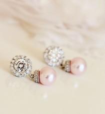 wedding photo - Blush Pink Earrings Blush wedding Jewelry Blush Bridesmaid Gift Bridesmaid Earrings Pink Pearl Earrings Bridal Earrings Bridesmaid Jewelry