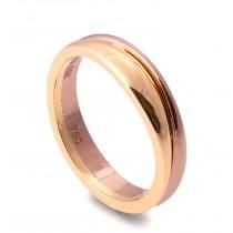 wedding photo - Two Tone Wedding Band, Unique wedding band, Wedding Ring , Wedding Band , Men's Ring, Rose Gold Band, wave band, 18K solid gold band, 3