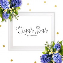 wedding photo - Cigar Bar Wedding Sign-Chic Calligraphy Cigar Bar Please Enjoy Sign-DIY Printable Cigar Sign for Rustic Wedding-Groomsmen Cigars Party