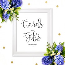 wedding photo - Cards and Gifts Sign-DIY Printable Wedding Sign-Chic Calligraphy Wedding Sign-Gift Table Reception Sign-Elegant Personalized Wedding Signs