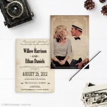 wedding photo - Vintage Rustic Wedding Invitations, 5x7, Wedding invitations, the "Willow"