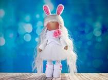 wedding photo - Doll tilda. Doll Albina. Сollection Fairy doll. Textile doll. Soft toy. Cute gift. Interior doll. Rag doll. Soft toy. Doll with Bunny ears