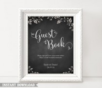 wedding photo -  Guest Book Sign, Wedding Guest Book Sign, Printable Guest Book Sign Template, Wedding Signs, Guestbook Sign, Custom Chalkboard Sign Download