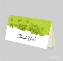 wedding photo - Thank You Card PDF File. Printable DIY Green And White Card