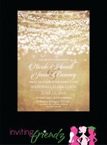 wedding photo - String Light Printable Wedding Invitation with Response