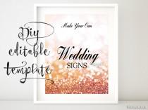 wedding photo - 8x10" - DIY Printable sign TEMPLATE for Word. Make your own rose gold wedding signs, bridal shower signs party signs. gp262 Olivia
