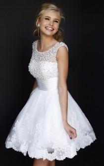 wedding photo - Ava Lace Short Wedding Dress