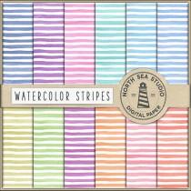 wedding photo - Watercolor Stripes Digital Paper, Watercolor Backgrounds, Watercolour Stripe Paper, Violet, Mint, Pink, Don't Forget Use Coupon Code!