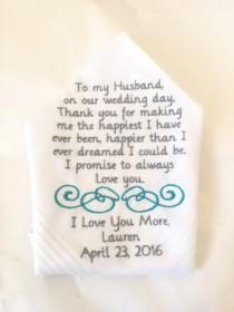 wedding photo - grooms gift from bride handkerchief