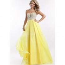 wedding photo - Fancy Strapless Floor Length A line Empire Waist Chiffon Prom Dress With Beading - Compelling Wedding Dresses