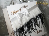 wedding photo - Black and White Bridesmaids' Gift Bag - Personalized Bachelorette Party Gift Paper Bags - Bridal Shower gifts - Wedding Hotel Welcome Bag