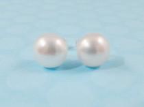 wedding photo - Freshwater Pearl Earrings freshwater pearl earrings 10mm,pearl earrings,bridesmaid earrings,wedding gift Sterling Silver pearl earrings