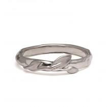 wedding photo - Leaves Ring no.9 - 18K White Gold Ring, unisex ring, wedding ring, wedding band, leaf ring, filigree, antique, art nouveau, vintage