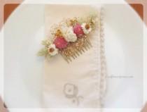wedding photo - Vintage Wildflower Collection - Hair Comb -  Dried and Preserved Flowers - Bride Wedding Arrangement