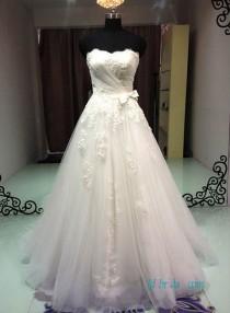 wedding photo - Classic strapless tulle a line wedding dresses