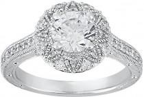 wedding photo - Cherish Always Round-Cut Diamond Engagement Ring in 14k White Gold (1 1/3 ct. T.W.)