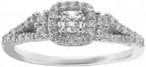 wedding photo - Simply Vera Vera Wang Diamond Halo Engagement Ring in 14k White Gold (1/3 ct. T.W.)