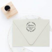 wedding photo - Return Address Stamp, Circle Address Stamp, Round Address Stamp, Custom Stamp, Personalized Stamp, Self Inking Stamp