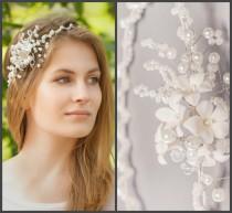wedding photo - Mermaid Crown, Pearl Wedding Headband, Mermaid Rhinestone Headband, Bridal Pearl Hair Wreath, Wedding Crown, Rhinestone Wreath