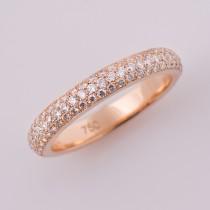 wedding photo - Diamonds Anniversary Ring18K Rose Gold Ring, Eternity Ring, Wedding Ring, Pave Ring, Wedding Band, Wide Band, Engagement Band