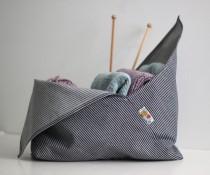 wedding photo - Medium Bento Bag - Project Bag - Knitting Bag - Origami Bag - Reusable Shopping Bag