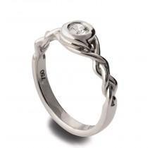 wedding photo - Unique Engagement Ring - 14K White Gold and Moissanite engagement ring, celtic ring, engagement ring, Moissanite ring, art deco, edwardian,5