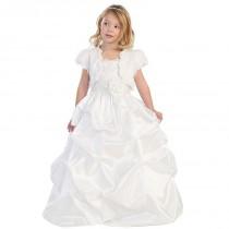 wedding photo - Elegant Princess Spaghetti Straps Floor Length Taffeta & Lace Flower Girl Dress - Compelling Wedding Dresses
