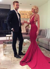 wedding photo - Sexy Red Prom Evening Dress, Sexy Red Mermaid Long Prom Dress, Formal Evening Dress with Criss Cross Back, Woman Evening Dress from Dressywomen