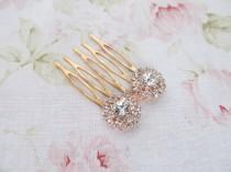 wedding photo - Mini Rose Gold Floral Hair Comb,Rhinestone Wedding Hair Comb,Bridal Hair Accessories,Wedding Accessories,Decorative Hair Comb