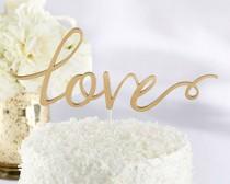 wedding photo - Gold Love Wedding Cake Topper (1)