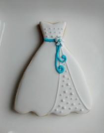 wedding photo - Wedding bride dress sugar cookies ,wedding dress decorated with royal icing,wedding favor,wedding shower