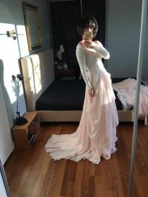 wedding photo - Valentina-Custom wedding skirt-Chiffon wedding skirt-Blush wedding skirt-nude bridal skirt-wedding skirt