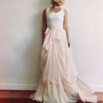 wedding photo - Brianna-Custom wedding skirt-Chiffon wedding skirt-Blush wedding skirt-nude bridal skirt-wedding skirt