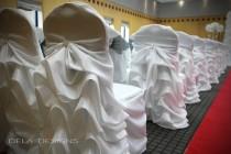 wedding photo - Wedding Specialty Chair Hood - Bustle back - Bride's Chair Sweetheart Table - Lush Wedding Decor