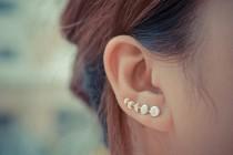 wedding photo - Moon Phases Sterling Silver Ear Climbers