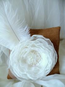 wedding photo - Ring Bearer Pillow - Rustic Wedding - Ivory Ring Bearer Pillow - Shabby Chic Ring pillow - Throw Pillow - Decorative shabby chic pillow