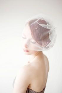 wedding photo - Bridal veil crystal blusher veil, Birdcage veil - Shining Stars
