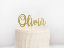 wedding photo - Personalized name cake topper, custom name cake topper, birthday girl cake topper, calligraphy cake topper, custom word cake topper