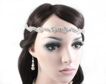 wedding photo - MIA - Vintage Inspired Crystal Bridal Headband, Wedding Rhinestone Headband, Bridal Headpiece, Halo, Bohemian, Hair Accessory