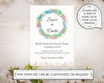 wedding photo - DIY Printable 5x7 Wedding Invitation or Save The Date Template 