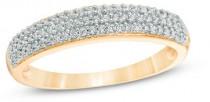 wedding photo - 1/5 CT. T.W. Diamond Wedding Band in Sterling Silver with Yellow Rhodium